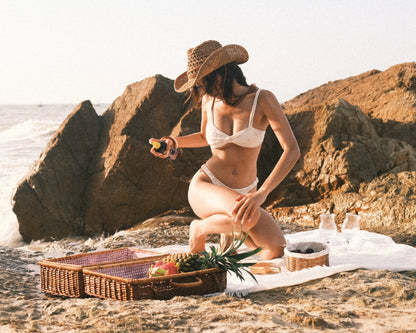 Embroidered White Bikini Set